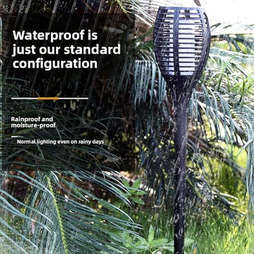 POCREATION Solar Way Lights 6pcs Outdoor Solar Torch Lights Realistic Flickering Flame Effect Auto On Off ABS for Garden Yard Walkway Patio Decoration - Image 4