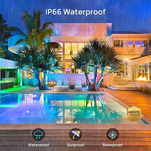 USTELLAR Smart WiFi LED Flood Lights Outdoor, RGB Color Changing Stage Landscape Lighting with APP Group Control, Timing, Alexa, Outdoor Uplights IP66 Spotlights for Christmas Halloween Party - Image 6