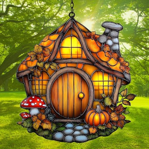 Pumpkin House Fall Autumn Acrylic Suncatcher - Image 3