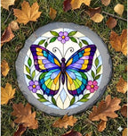 Magnolia Garden 10-Inch Multi-Color Butterfly Stepping Stone - Faux Stained Glass Insect Garden Stone, Weather-Resistant Resin Pathway Accent, Floral Vine Outdoor Yard Decor & Walkway Plaque - Image 6
