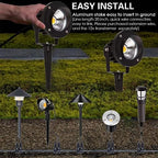 20W Led Spotlights Outdoor Landscape Lights,Low Voltage Led Landscape Lighting, 12V ~24V AC/DC Waterproof Landscape Spotlights with Stake for Tree Flag Lights 3000K Ultra Warm White (4Pack) - Image 4