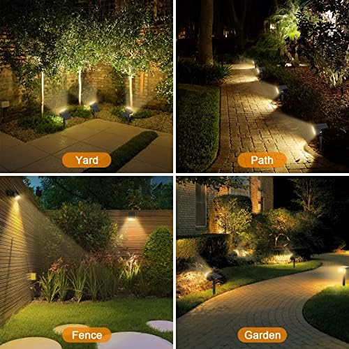 LANSOW Solar Spot Lights Outdoor IP67 Waterproof, 8 Pack/76 LED, Warm White - Image 5