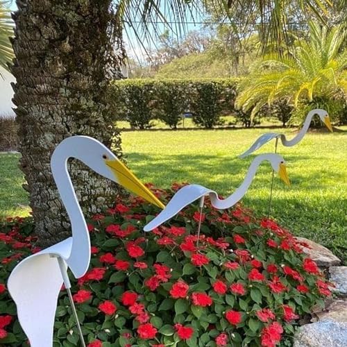 2 Pcs Florida Dancing Birds Garden Metal Art, Sherem Magical Metal Windmill, Florida Dancing Flamingo, Aluminum, Blue, Animal, Durable, Weather Resistant, Waterproof - Image 3