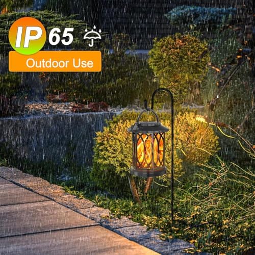 Asixxsix Solar Torch Light, Realistic Flickering Flame Effect Solar Lights Outdoor Extended Runtime Water Proof Flickering Flame for Pathway Yard Patio Decorations ( Light 91008A with Clips 2pcs) - Image 6
