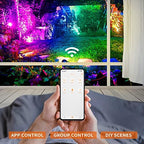 Outdoor Spotlight,15W RGBW Color Changing Landscape Lights 12V Low Voltage Landscape Lighting APP Control, IP67 Waterproof Outdoor Spot Lights for Yard Garden Pathway Decorations, 2Pack - Image 4