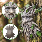 13.2" Real Tree Face Hugger Statue, Resin Elves Sculpture with Foliage Features, Large Outdoor Tree Hugger for Yard Art, Halloween Trees Decorations Outdoor Wall Mounted Statue - Image 4
