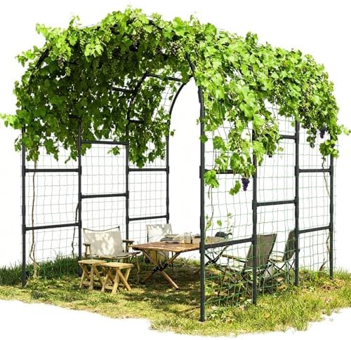 DoCred 88"H x 88"L Garden Arch Trellis, Garden Archway for Climbing Plants by DoCred