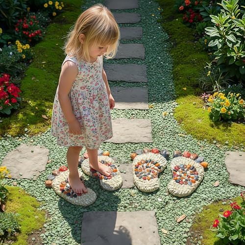 Outdoor Stepping Stones 2-piece Set - Garden Decoration Artificial Pebbles - Image 4