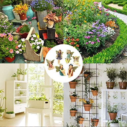 TRUSTTWO 6pcs Miniature Fairies Figurines Accessories Compatible with Outdoor Deco Mini Fairies - Garden Outdoor Ornaments Decor Statue Accessories The New - Image 4