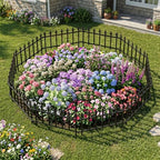 Giantex 10 Panels Decorative Metal Garden Fence, 18 FT No Dig Garden Border Fence with Fleur-de-Lis Finials, 17" H Heavy Duty Flower Bed Edging Fence, Folding Landscape Fencing for Yard, Pathway - Image 3