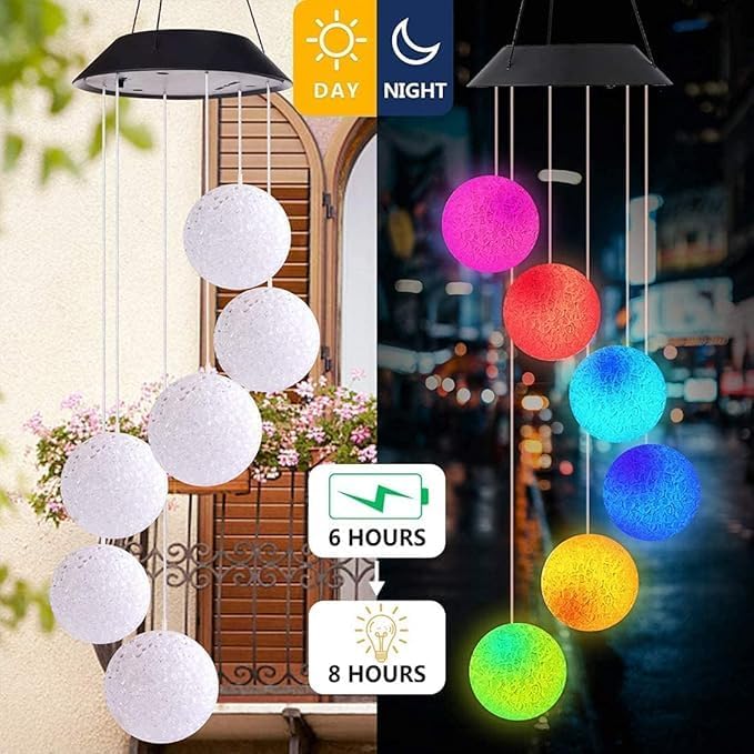 Hummingbird Solar Wind Chimes for Outside - Color Changing LED Outdoor Solar Lights Waterproof Windchimes, Home Garden Patio Yard Porch Decoration (Bead) - Image 6