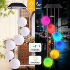 Hummingbird Solar Wind Chimes for Outside - Color Changing LED Outdoor Solar Lights Waterproof Windchimes, Home Garden Patio Yard Porch Decoration (Bead) - Image 6