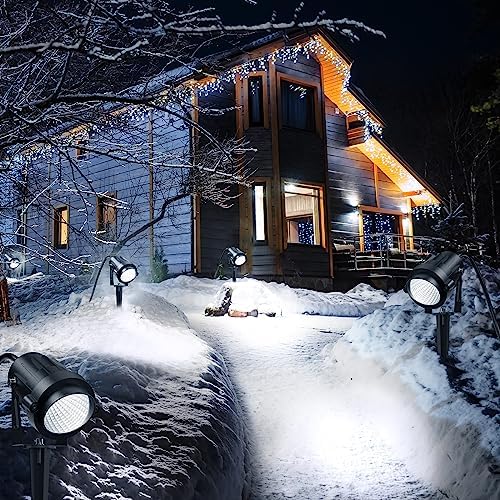 High Brightness 1000LM Outdoor Spot Lights for Yard, 3500K Warm White Spot Lights Outdoor with 4.9FT Electric Cord, 10W LED IP66 Waterproof Landscape Spotlights for Garden Tree Flag - 4 Pack - Image 7