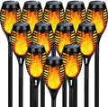 12 Pack Solar Torch Light with Flickering Flame for Halloween Decor by TANCUZO