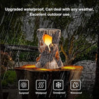 Solar Garden Lights, Flickering Stump Solar Flame Lantern Light Waterproof, Outdoor Stump On Fire Torch Light, Solar Powered Landscape Decoration Lighting for Patio Pathway Deck Yard (Natural) - Image 4