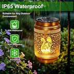 2 Pack Cat Solar Lanterns Outdoor Waterproof Garden Decor, Dragonfly Birthday Gifts for Women Mom Grandma Christmas, Metal Hanging Solar Lights for Outside Yard Patio Pathway Backyard Porch - Image 4