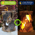 Solar Garden Lights, Flickering Stump Solar Flame Lantern Light Waterproof, Outdoor Stump On Fire Torch Light, Solar Powered Landscape Decoration Lighting for Patio Pathway Deck Yard (Natural) - Image 3