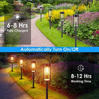 URPOWER Solar Pathway Lights, 6 Pack IP65 Waterproof Outdoor Decorative Garden Lights, Auto On/Off Solar Powered Landscape Path Lighting for Driveway Walkway Yard Lawn Patio Decor - Image 4