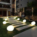 Solar Lights, Pebbles, Outdoor Waterproof Landscape Night Lights for Garden Paths, Stairs, Lawns, Patios, Yard Party Decorations, 2 Pack (Warm Light) - Image 2
