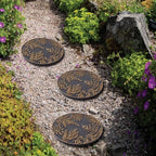HF by LT Ferns Stepping Stone, 11-3/4 inches, Black with Brushed Brass Finish, Set of 3 - Image 4
