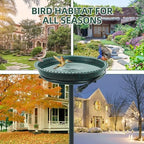 Heated Bird Bath for Outdoors for Winter, 75W Bird Bath Water Heater Bird Bath Deicer,Deep Bowl Thermostatic Control Weather Resistance Available with Stable Metal Pole for All Seasons(Green) - Image 5