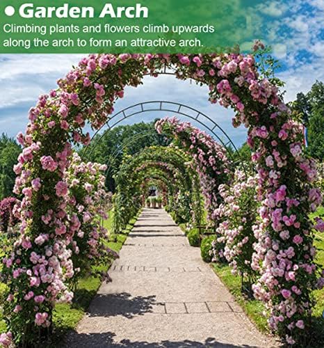 Queension Extra Large Garden Arch 7.2Ft Wide 9.2Ft High, Black - Image 6