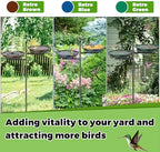 Metal Bird Bath for Outside, Vintage Freestanding Birdbaths Feeder Bowl, Stable & Easy to Clean Birdfeeder for Outdoors Garden Yard Lawn Decor (Retro Green) - Image 5