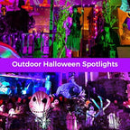 Christmas Halloween Spotlight Outdoor, 12W Color Changing Outdoor Floodlight Fixture with Stake for Garden Yard Path, 120V Waterproof Landscape Lighting Plug in with Remote (4 Pack) - Image 2