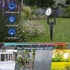 T-SUNUS Solar Garden Spot Lights, LED Solar Landscape Light Outdoor IP65 Waterproof 9.8ft Cable, Separated Solar Panel, Auto ON/Off for Garden, Driveway, Pathway, Pool Area (White 6000K) - Image 4