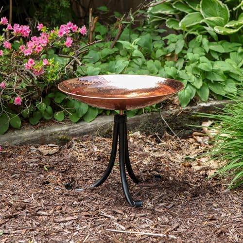 Achla Designs Polished Copper Birdbath- Tripod Stand - Image 6