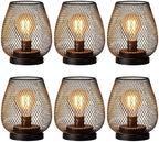 NEEDOMO 6 Pack Battery Operated Lamp Outdoor Table Lantern, LED Table Lantern with Timer Mode, Vintage Decorative Lights Cordless Lamp Indoor Outdoor Patio Bedroom Living Room with LED Bulb by NEEDOMO-LightUpYourSpace