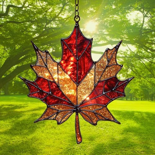 Autumn Maple Leaf Acrylic Suncatcher - Image 3