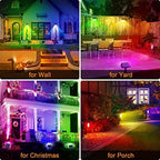 Solar Spot Lights Outdoor Waterproof Color Changing, 10 Pack, 13 LED RGB - Image 2