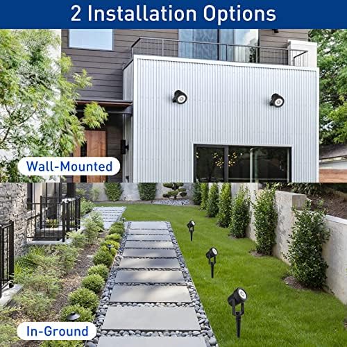T-SUNUS Solar Garden Spot Lights, LED Solar Landscape Light Outdoor IP65 Waterproof 9.8ft Cable, Separated Solar Panel, Auto ON/Off for Garden, Driveway, Pathway, Pool Area (White 6000K) - Image 5