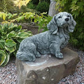 Outdoor Garden Dachshund Dog Statue Concrete Dachshund Dog Figurine Detailed Puppy Sculpture by Unknown