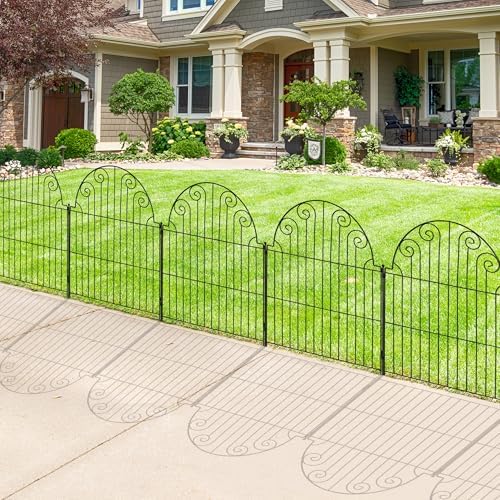 Garden Fence 5 Panels, 36 in H Above Ground, No Dig Metal Fence - Image 7