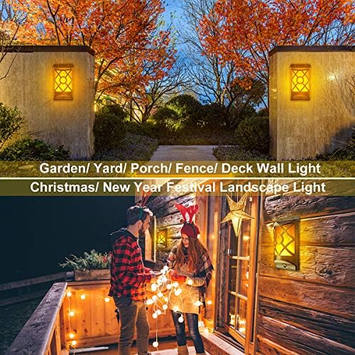 Solar Flame Lights Outdoor, Fire Effect Wall Lanterns, 6 Pack - Image 6