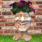 homestyles Antique White Muggly's The Face Great Grandpa Ace Garden Statue Planter Outdoor Garden Statue - Image 2