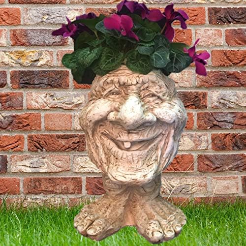 homestyles Antique White Muggly's The Face Great Grandpa Ace Garden Statue Planter Outdoor Garden Statue - Image 2