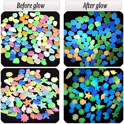 Glowing Stone 100pcs Mixed Color Glowing Pebbles, Glowing Rocks in The Dark, Resin Gravel Decorations for Indoor Plants in Aquarium Garden Lawn (Color : Style 2) - Image 3