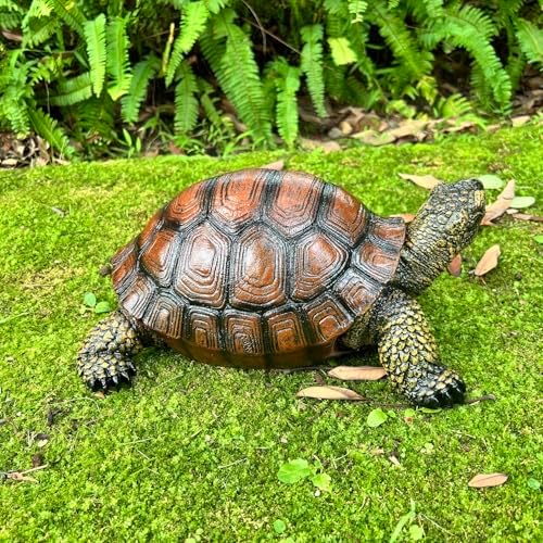 Turtle Garden Statue, Hand-Cast Resin, 13.1 inches, Antique Bronze - Image 4