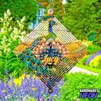 Personalized Peacock Couple Garden Wind Spinner, Custom Name 3D Kinetic Yard Ornament for Outdoor Lawn Decor Gifts - Image 3