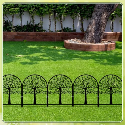 Yaocom 6 Pack Tree of Life Garden Fence 16.5" H x 11.8" W Metal Border - Image 4