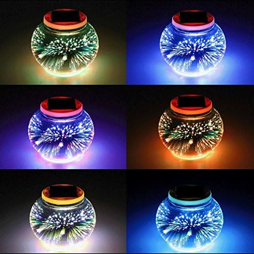 Mosaic Glass Solar Table Light, Waterproof Color Changing Mood Night Lights Solar Outdoor Table Lamp for Bedroom Party Garden Patio Yard Decoration Lighting (3D Stars) - Image 4