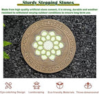 Glow in The Dark Round Stepping Stone Set, Outdoor Luminous Lotus Stepping Stone Path Pavers, Home Villa Garden Patio Stones for Decorative Ground - Image 3