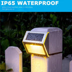 6 Pack Solar Step Lights Outdoor 6 LED Solar Deck Lights Warm White Waterproof Stainless Steel Solar Powered Stair Lights for Decks Steps Wall Railing Stair - Image 2