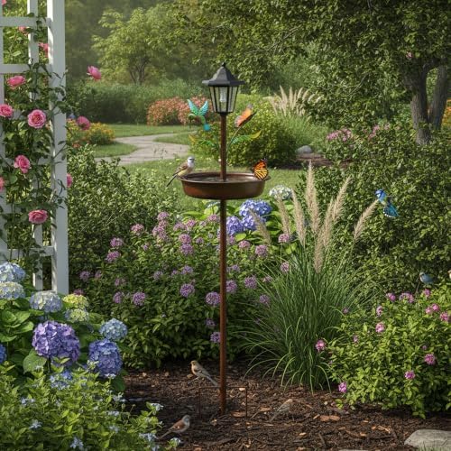 Powered Bird Feeder with Lantern Light on Garden Stake - Image 3