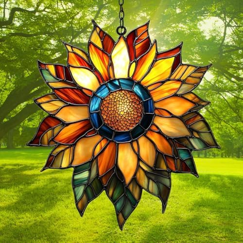 Tiffany Style Sunflower Acrylic Suncatcher - Image 3