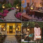 HOMEIMPRO Outdoor Garden Crackle Glass Globe Stake Lights,Waterproof LED Lights for Garden Yard(Moon&Flower&Sun) - Image 6