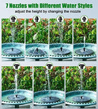 SZMP Solar Fountain with Colorful Star-Shaped Lights, 4W Bird Bath Fountain Pump with 4000 mAh Battery, 7 Nozzles & 4 Fixers, Solar Water Fountain for Garden, Pool, Pond, Outdoor(30 LEDs) - Image 5